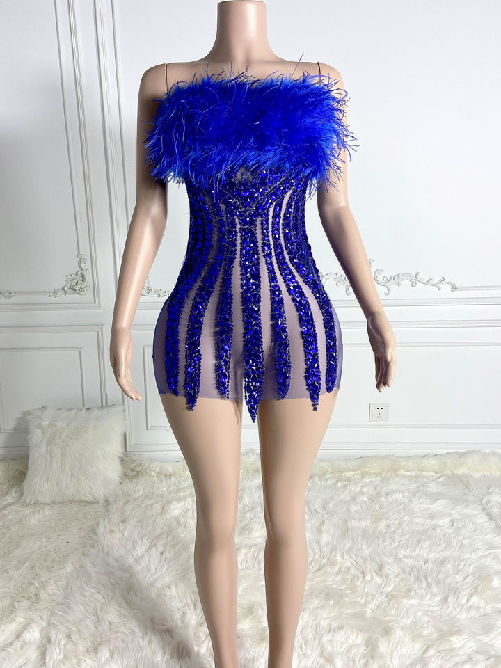 Alluring Feather Mini Dress