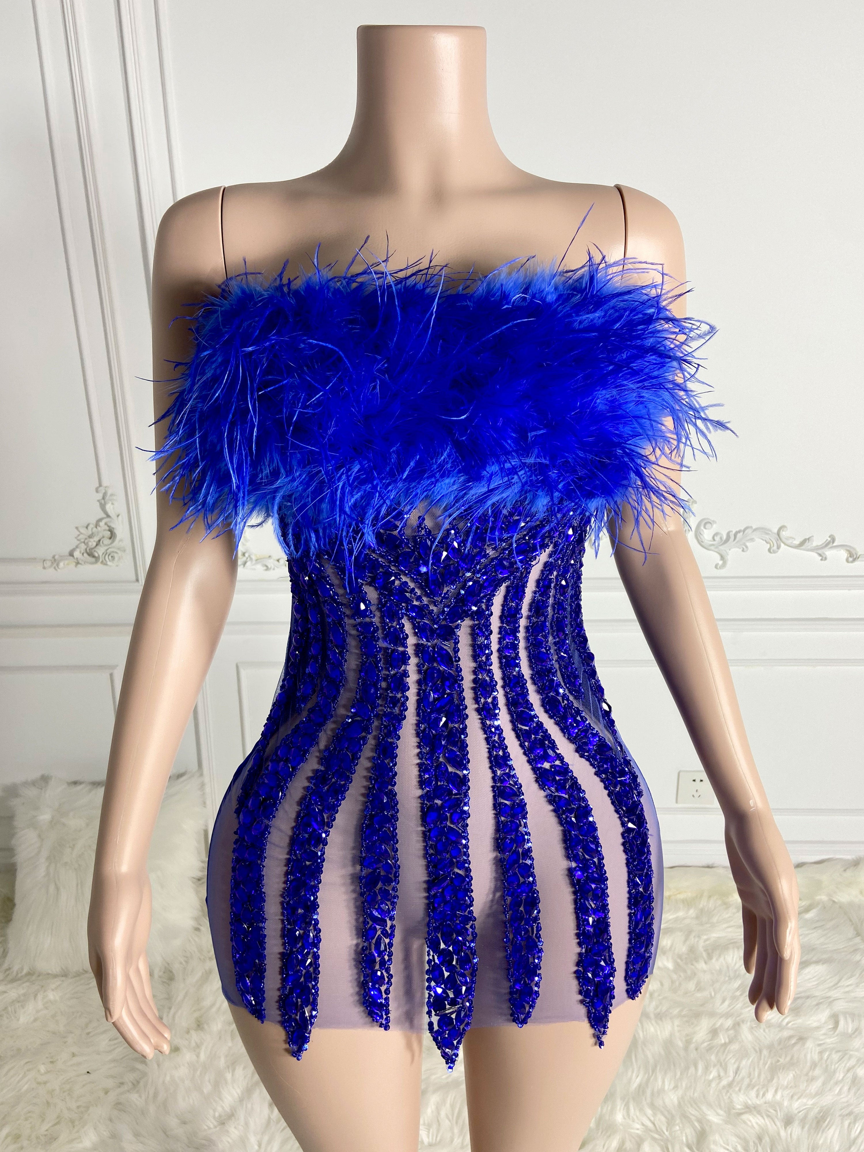 Alluring Feather Mini Dress
