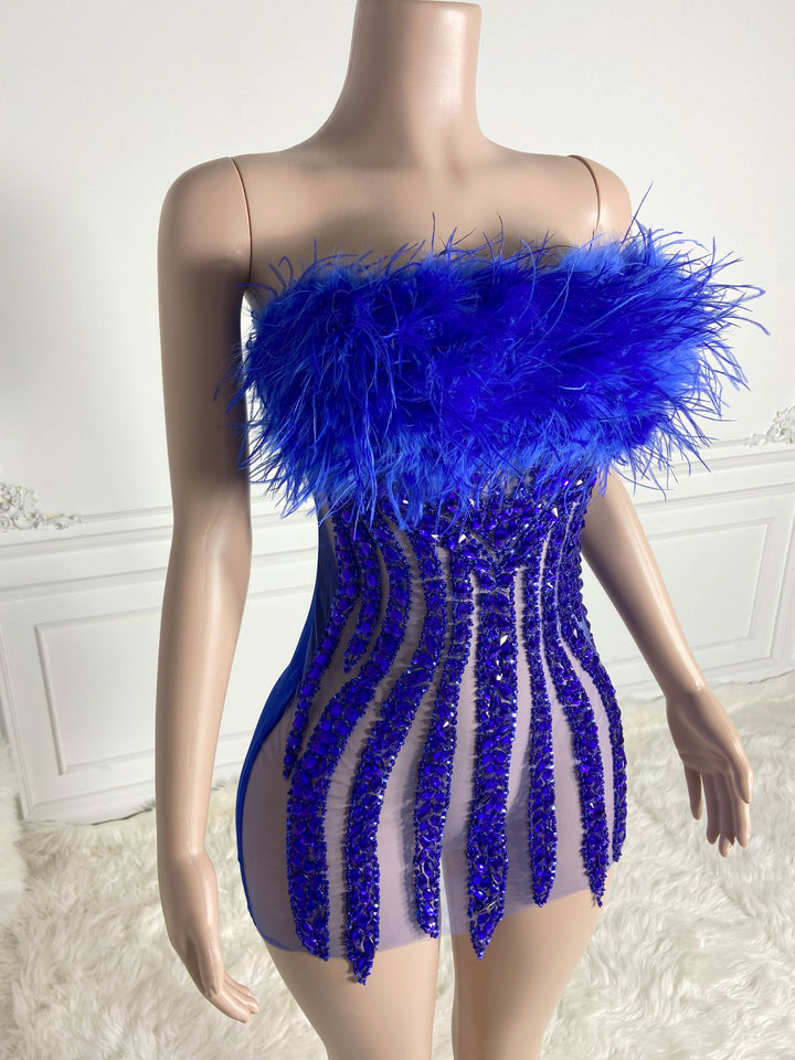 Alluring Feather Mini Dress