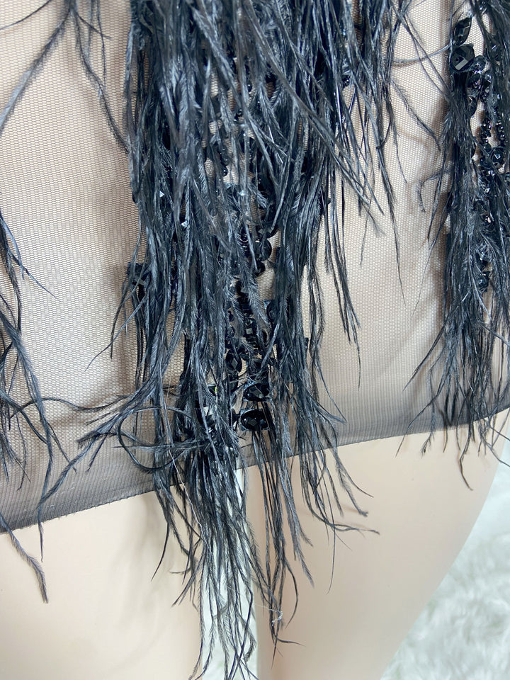 Midnight Glam Feather Dress