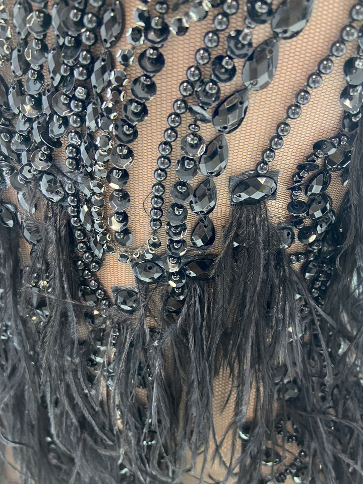 Midnight Glam Feather Dress