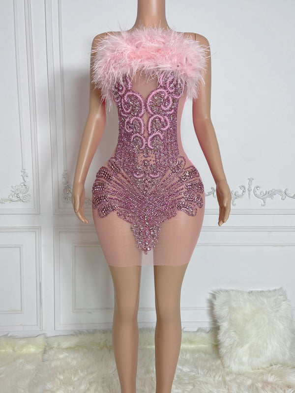 Pink Flamingo Alluring Transparent Strap Mini Dress