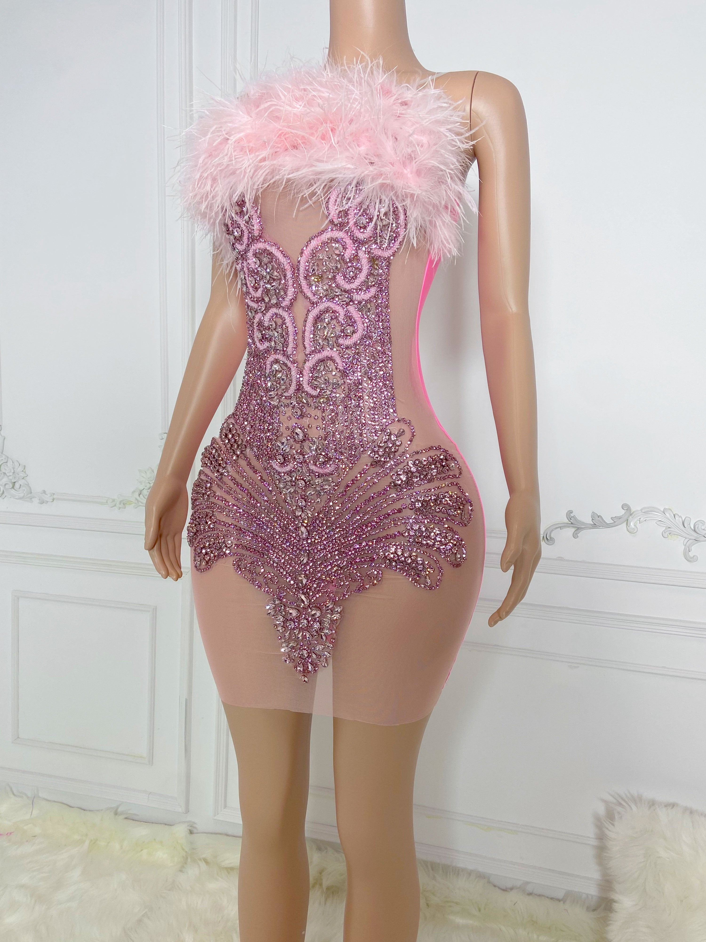 Pink Flamingo Alluring Transparent Strap Mini Dress