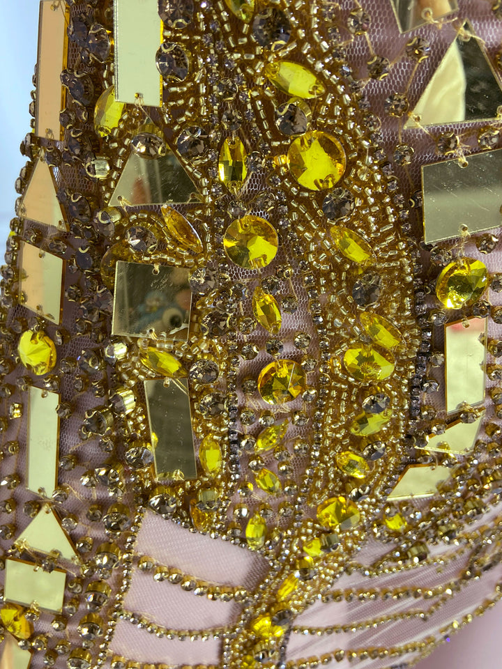 Golden Glitz Backless Dress