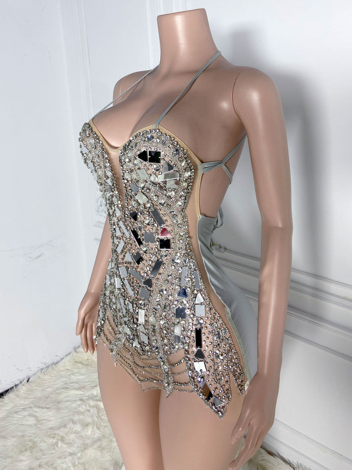 Silver Rhinestone Allure Dress