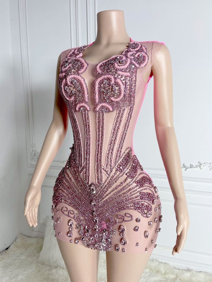 Pink Stones Mini Dress
