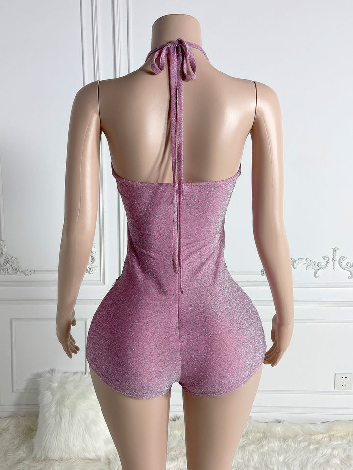 Pink Halter Playsuit