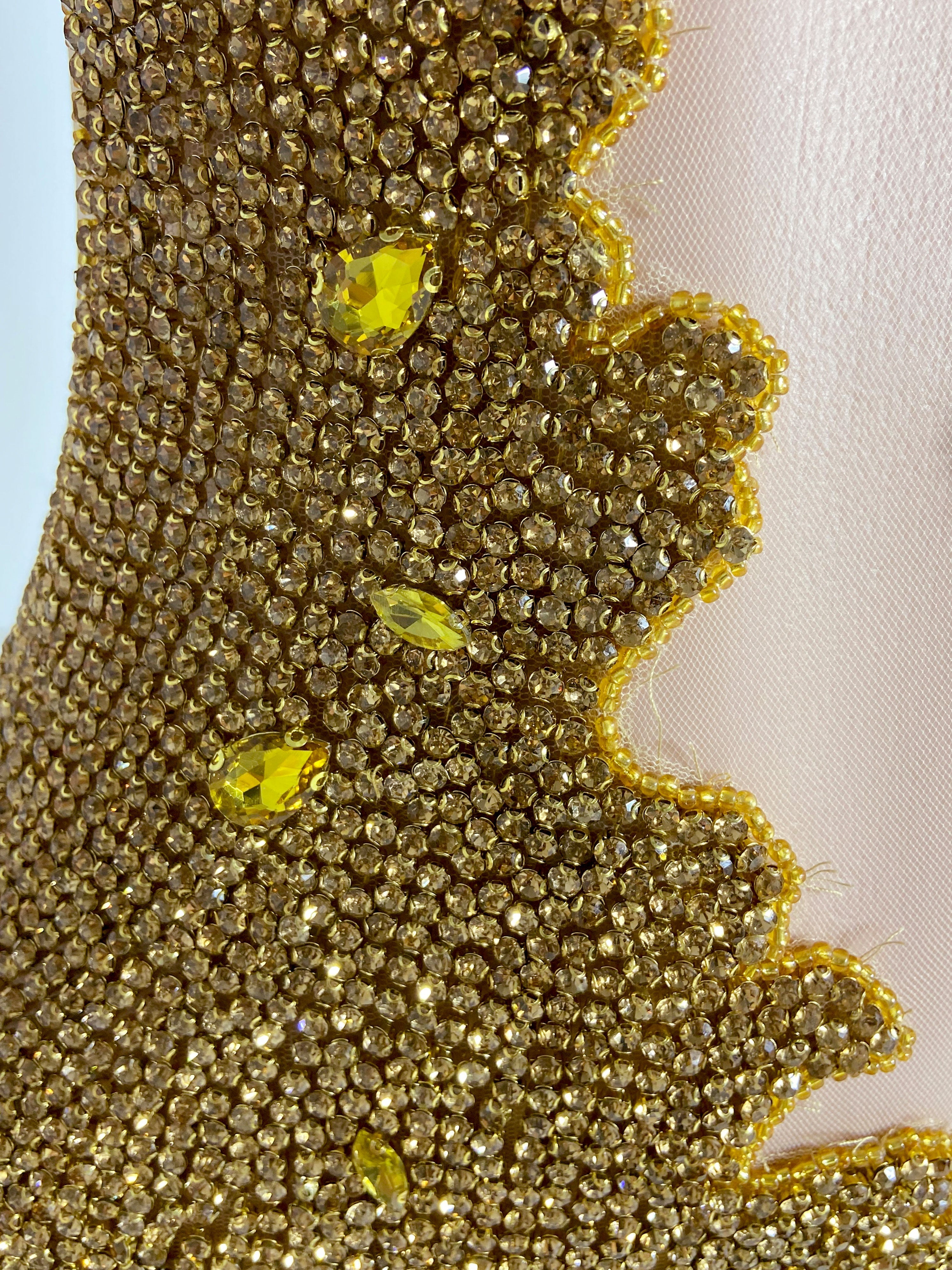 Golden Alluring Glitter Halter Mini Dress