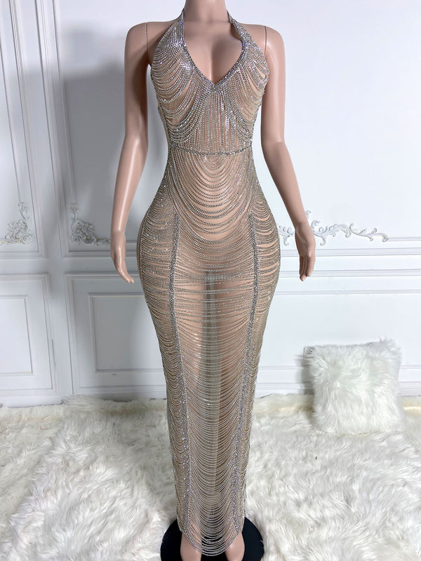 Silver Rhinestone Dress