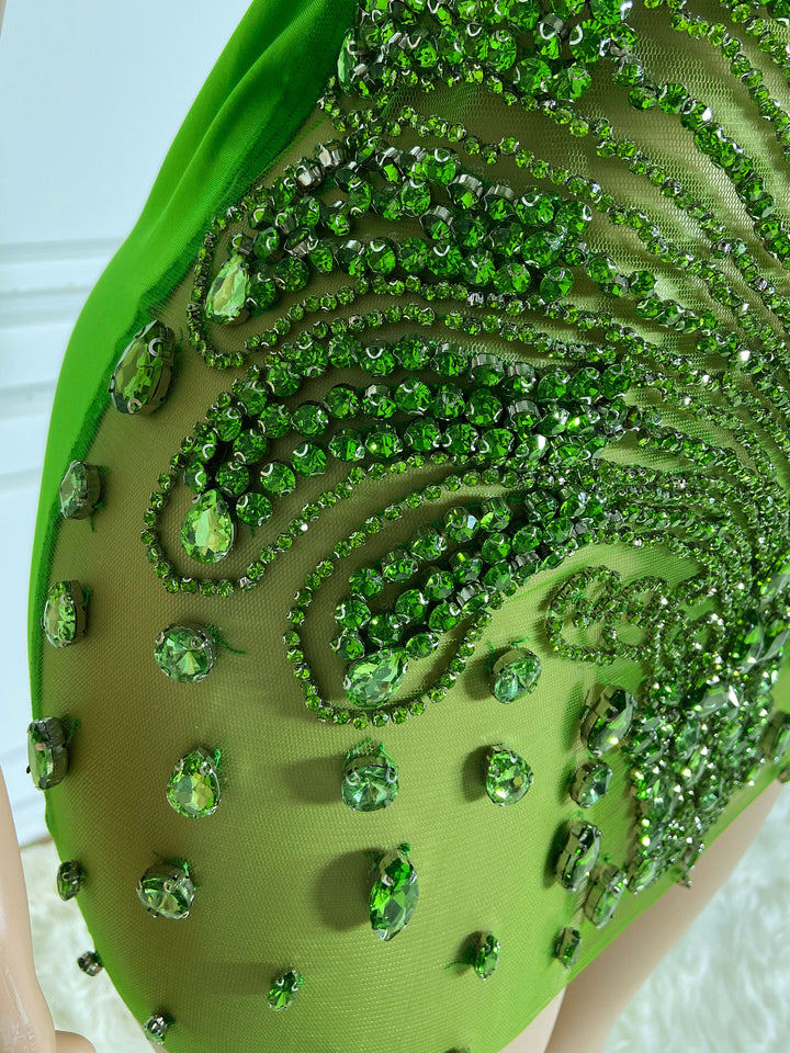 Green Rhinestone Dress