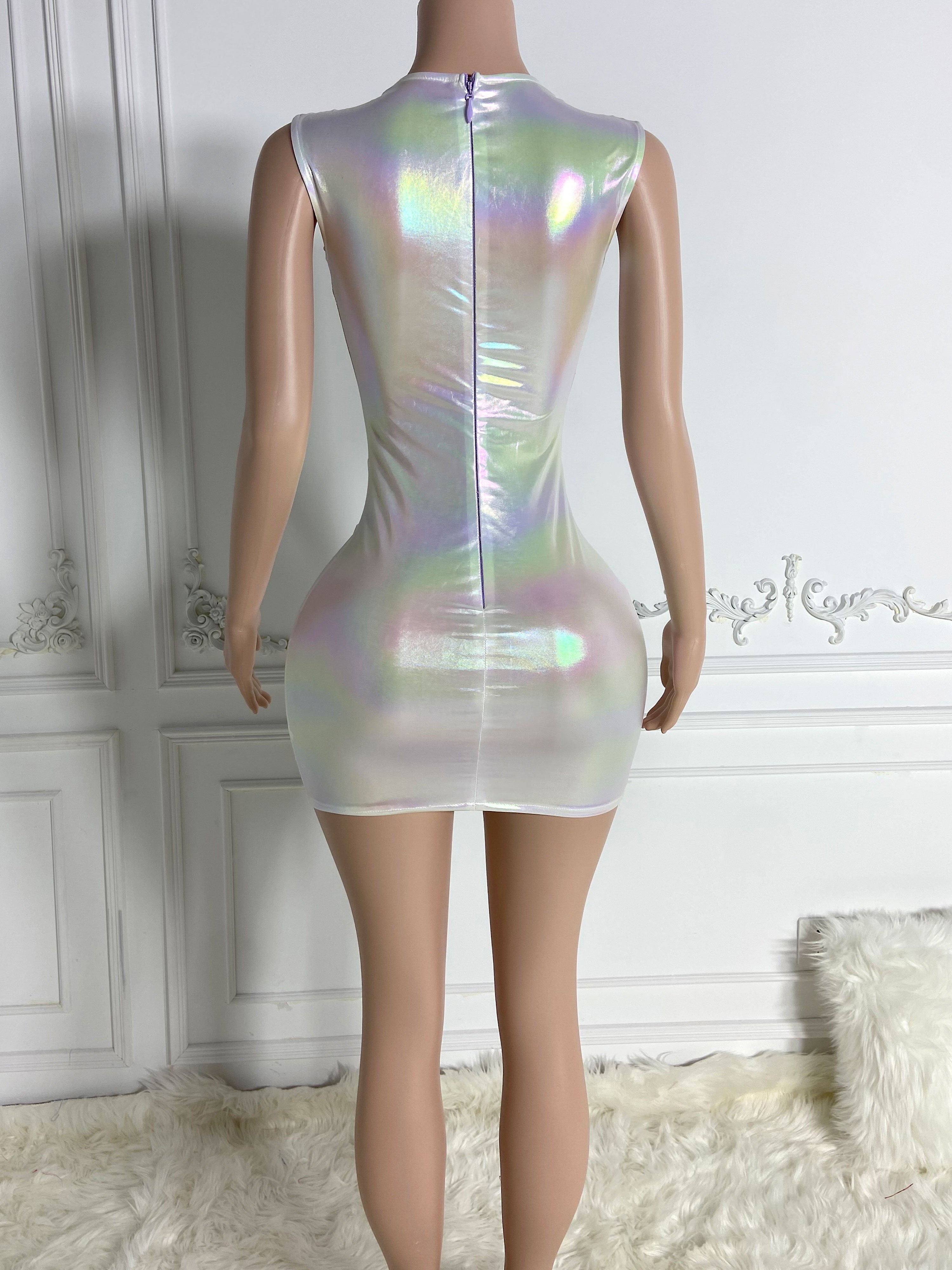 Silver Glitter Stone Dress