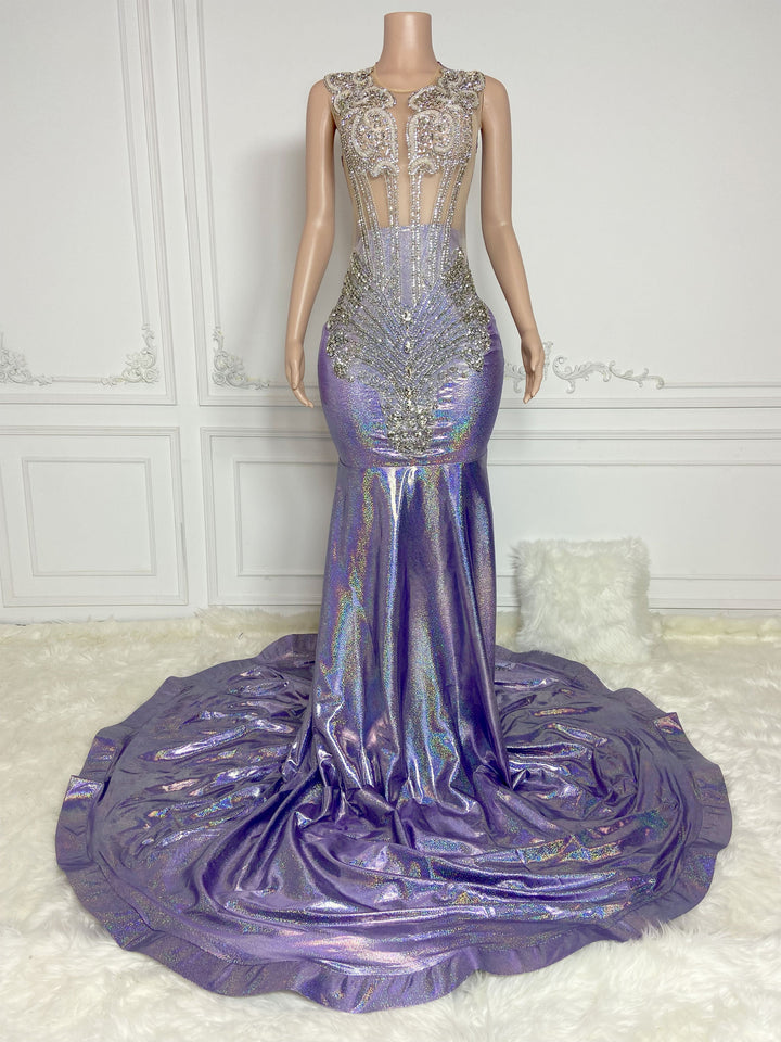 Silver Glittering Maxi Gown