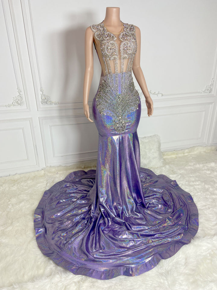 Silver Glittering Maxi Gown