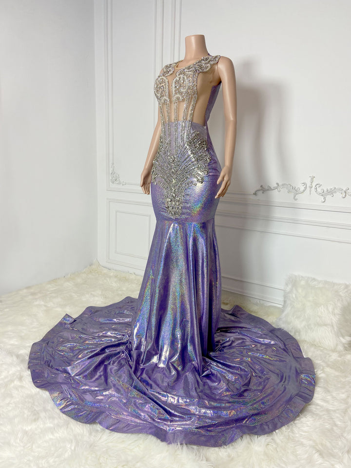 Silver Glittering Maxi Gown