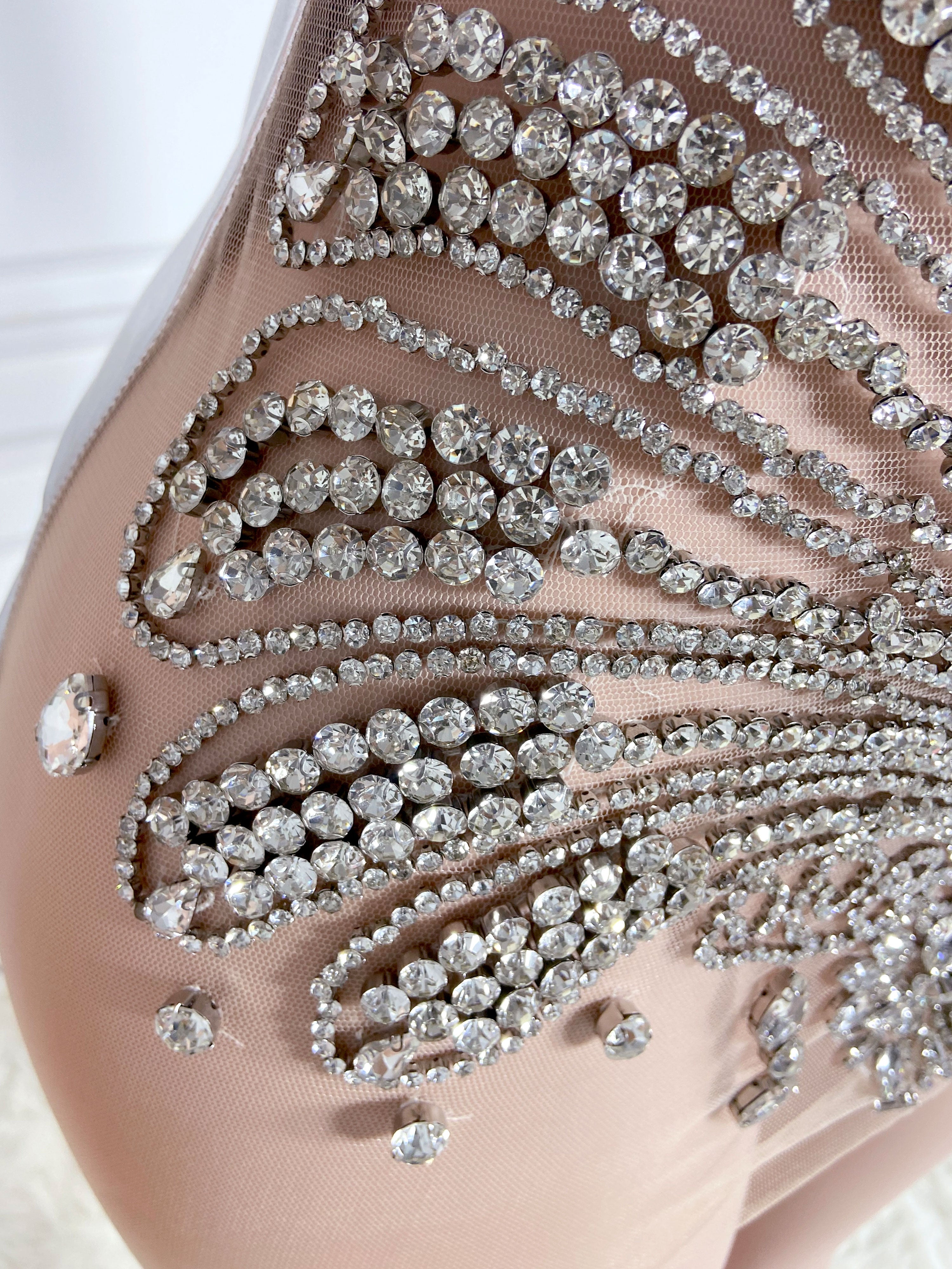Silver Beads Wrinkles Dress