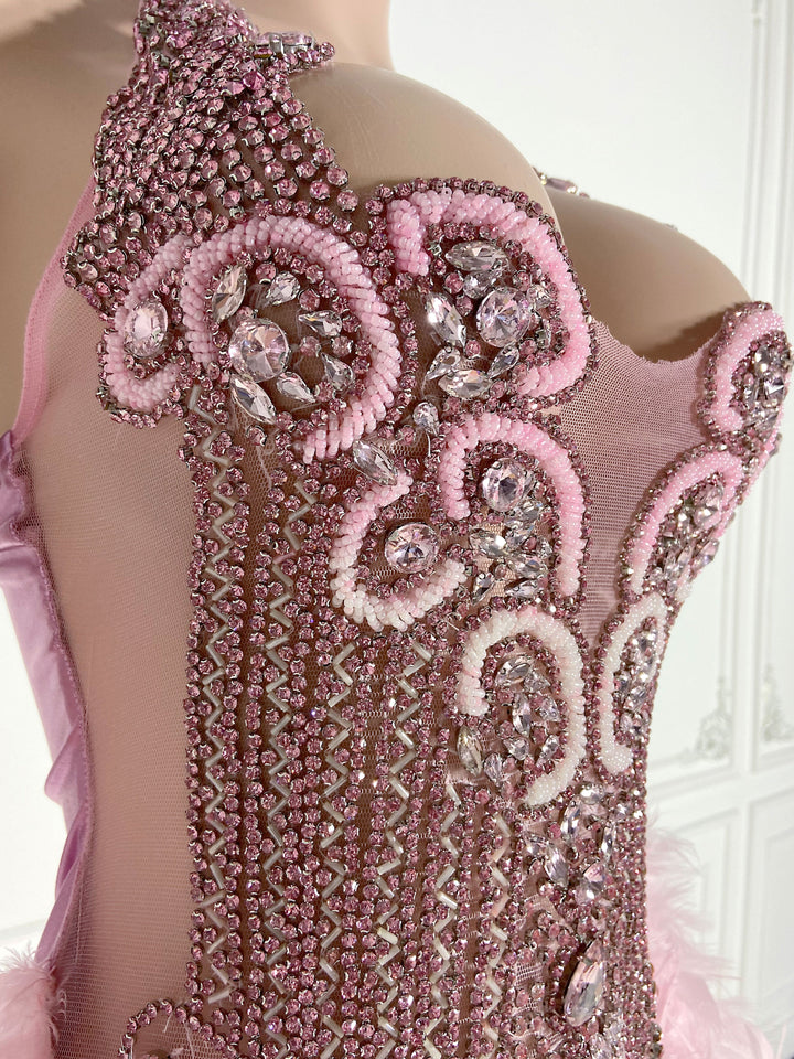 Feathered Pink Dress