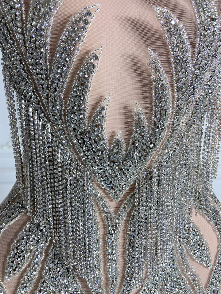 Rhinestone Chains Mini Dress