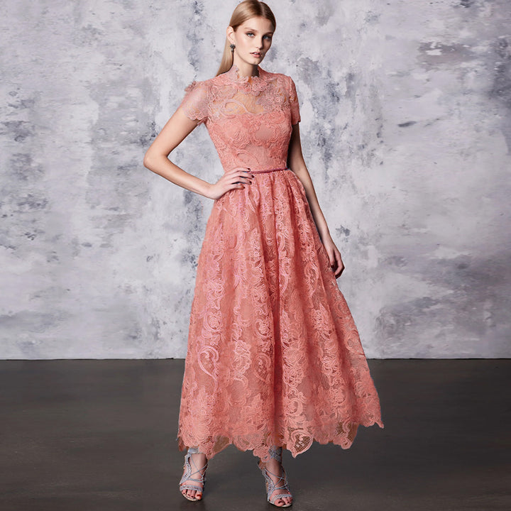 Pink Women' High Neck Short Sleeve Maxi Lace Mesh Bodycon Formal Wedding Guest Dress Size : /Pink by Wolddress Pink Women' High Neck Short Sleeve Maxi Lace Mesh Bodycon Formal Wedding Guest Dress Size : /Pink by Wolddress
