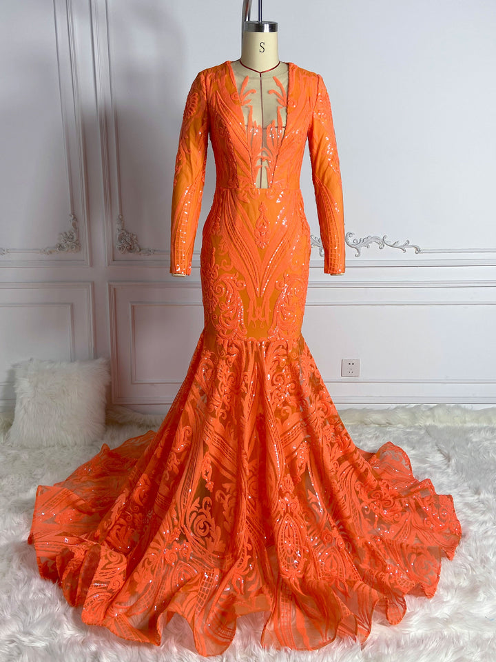 Orange Maxi Glamour Gowns