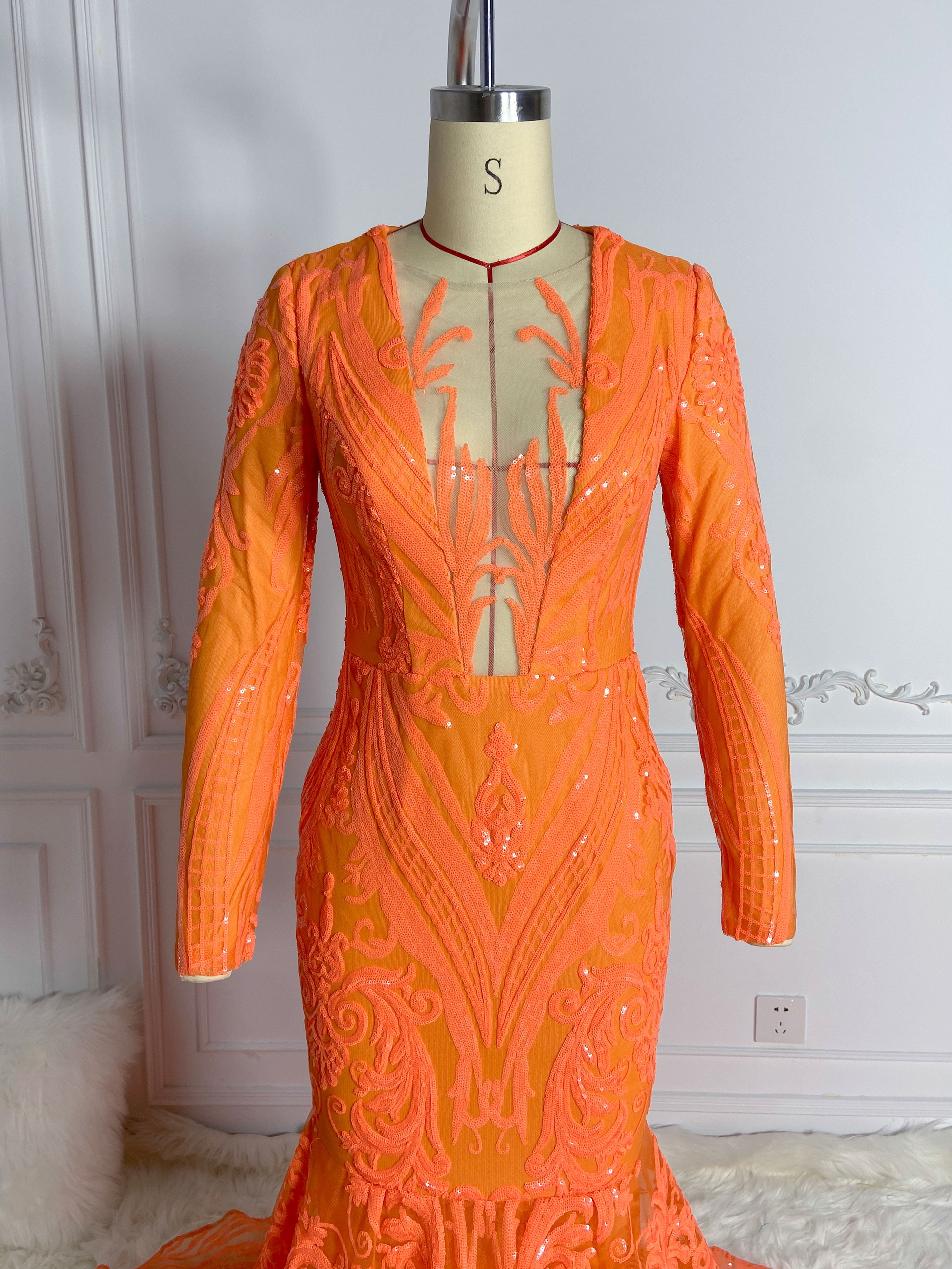 Orange Maxi Glamour Gowns