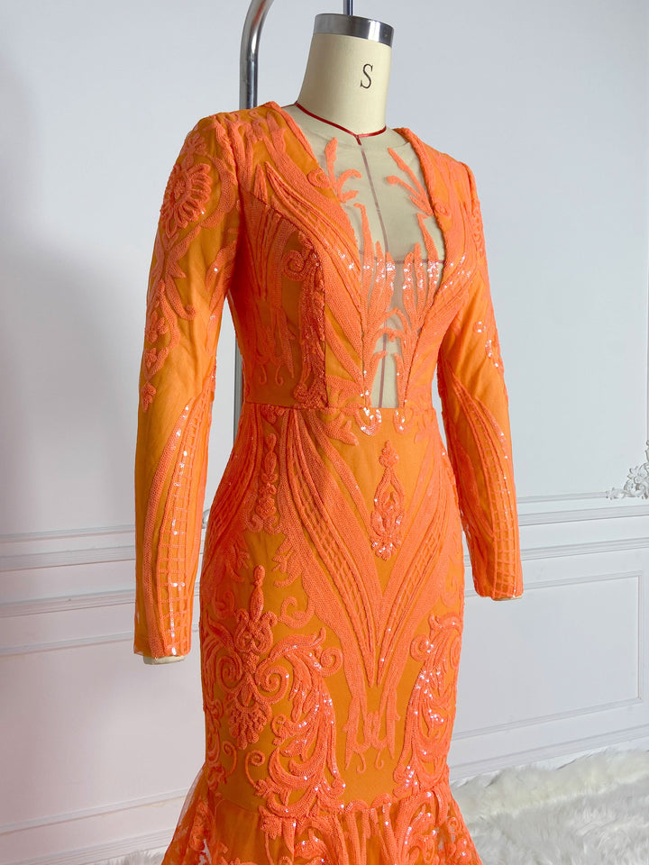 Orange Maxi Glamour Gowns