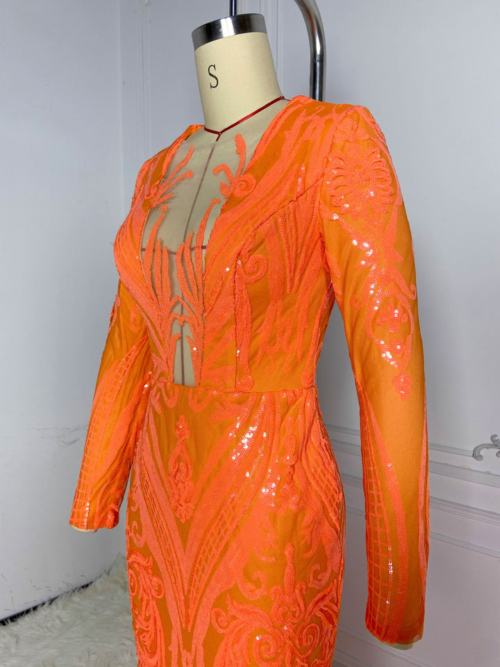 Orange Maxi Glamour Gowns