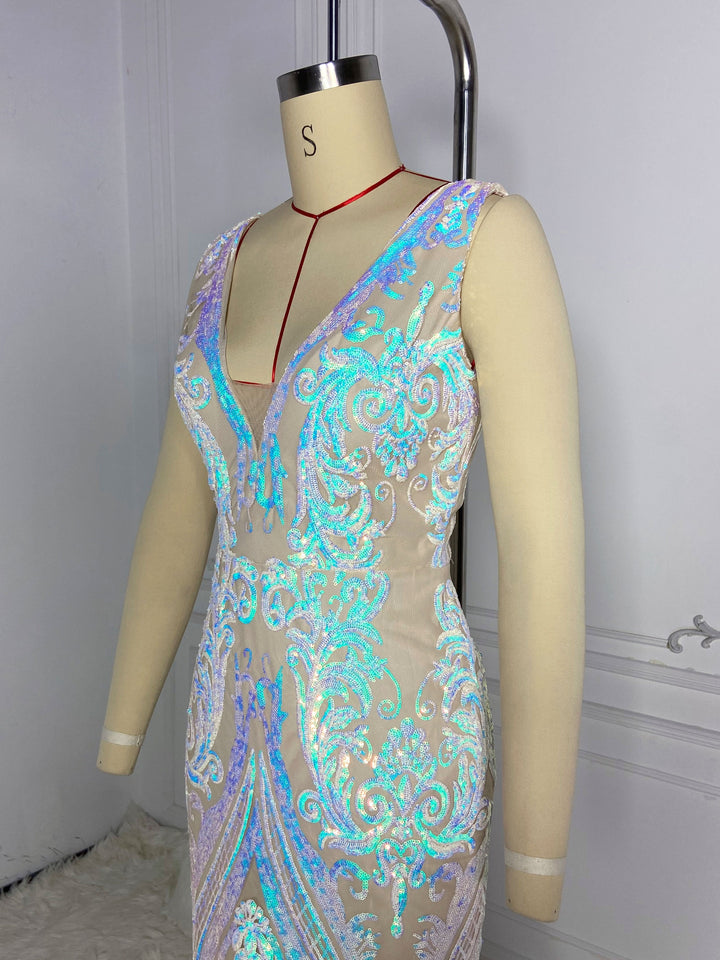 White Unleashed Sleeveless Gowns