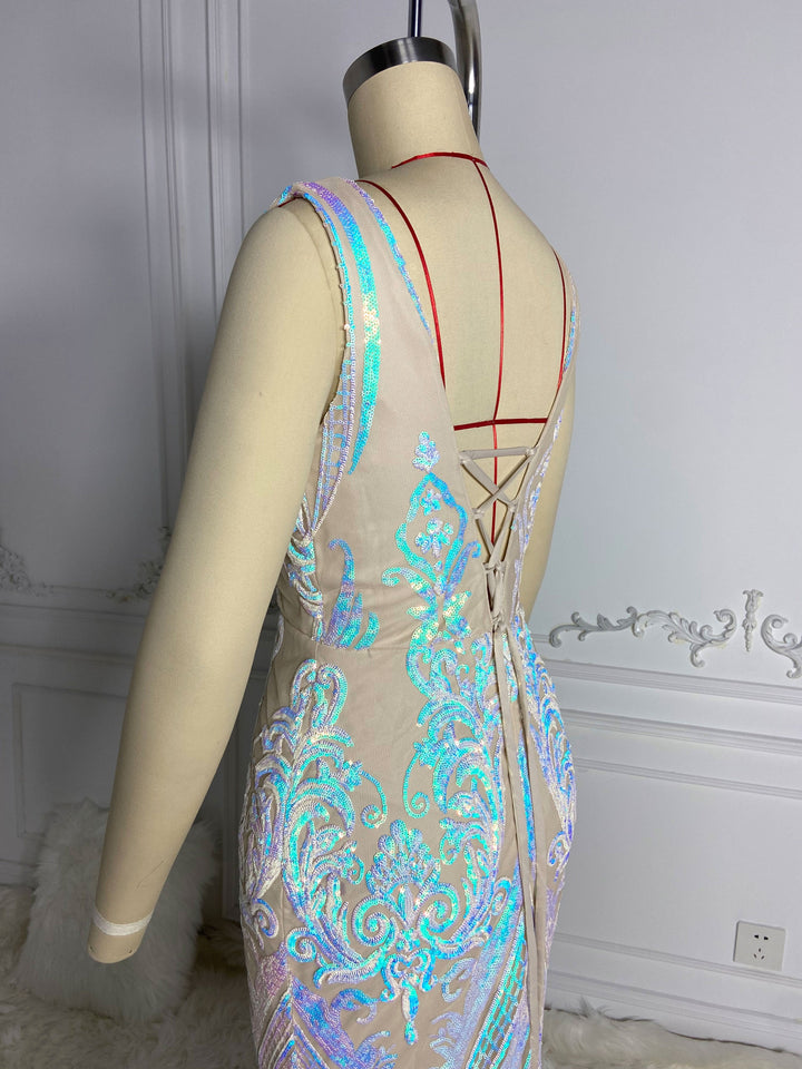 White Unleashed Sleeveless Gowns