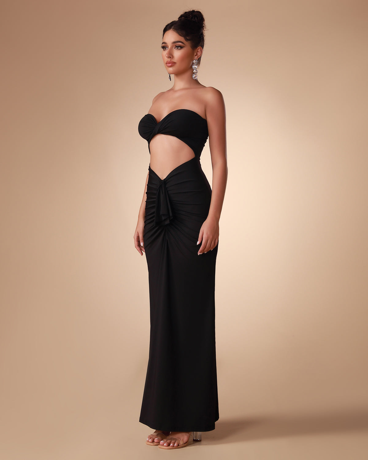 Strapless Skintight Cutout Gown