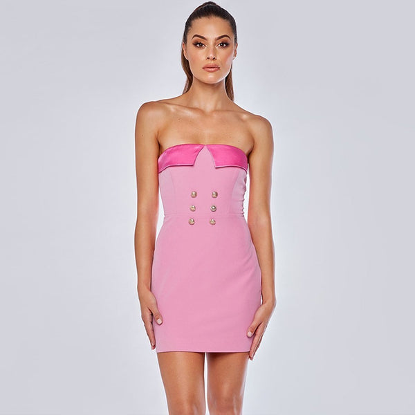 Strapless Sleeveless Mini Bodycon Dress HB6253 2 in wolddress