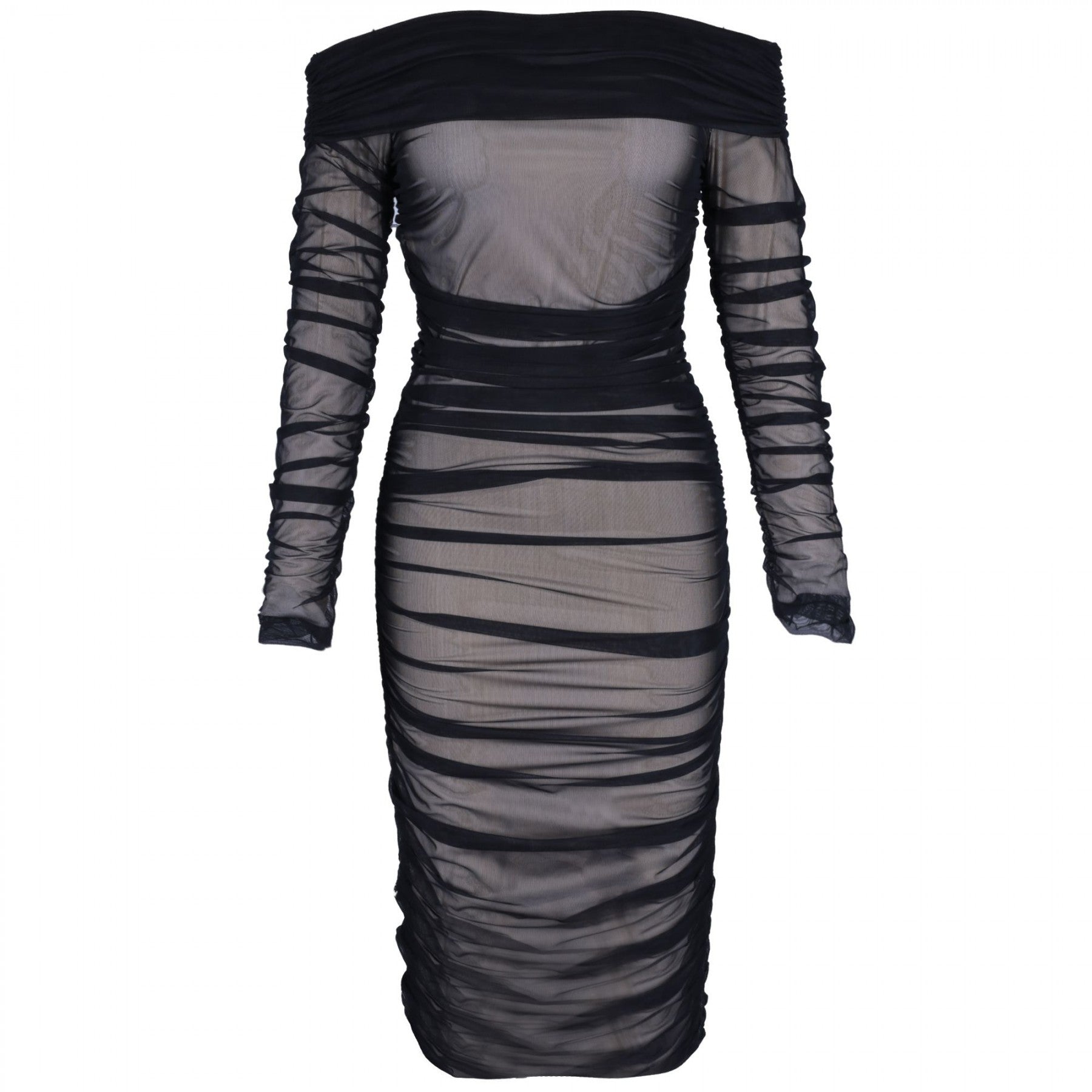 Off Shoulder Long Sleeve Ruched Mini Bodycon Dress FSP19054 10 in wolddress