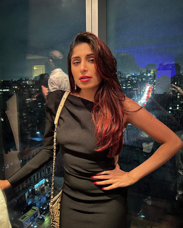 One Shoulder Chain Mini Bandage Dress