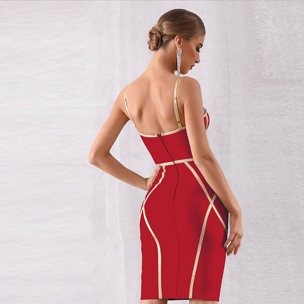Strappy Sleeveless Striped Over Knee Bandage Dress PP19131 6 in wolddress